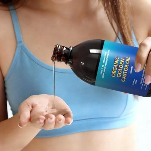 Skinetry Organic Golden Castor Oil - [16.9oz (500ml)]-100% Pure for Hair, Skin, Nails, Brows & Lashes Deep Hydration & Smoothing Promotes Hair & Brow Growth Makeup Clean- Hexane-Free - USDA Certified - Thumbnail 6
