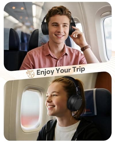 acer Wireless Bluetooth Headphones, 70 Hours Playtime, Foldable Over-Ear Headphones with 40mm Drivers, Memory Foam Earpads, Multipoint Bluetooth 6.0 for Travel, Home, Office, Black - Thumbnail 6