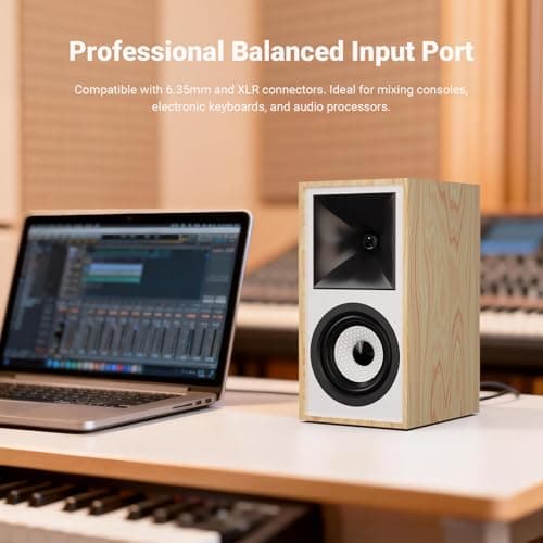 AIYIMA S4000 2.0 Studio Monitor Speakers,4 inch 80W Bluetooth Powered Bookshelf Speakers,XLR/6.5mm TRS/RCA Inputs, for Home Studio & Music - Thumbnail 5