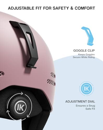 InnerKing Lightweight Ski Helmet for Men and Women with Action Camera Mount, 12-Vent ABS Snowboard Helmet with Impact-Resistant EPS Foam, Adjustable Fit, Protective Snow Sports Helmet- - Thumbnail 6