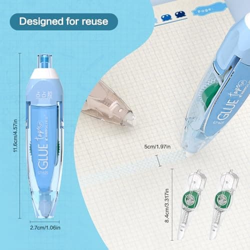 CHANGLi 8pack Refillable Glue Tape for Scrapbook, 16FT*1/5 Inch Double Sided Tape for Crafts, Scrapbooking Supplies, Replacement Glue Tapes, Reusable Glue Tape for Gift Wrapping, Photo - Thumbnail 4