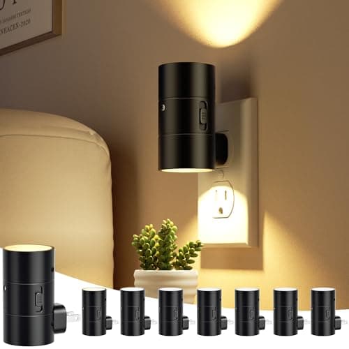 JOFIOS Night Lights Plug Into Wall,3 Color Temperatures LED Night Light Plug in,Dusk to Dawn Sensor,0-100LM Adjustable Brightness,Dimmable Night Lights for Hallway Bathroom Stair Bedroom,8 Pack