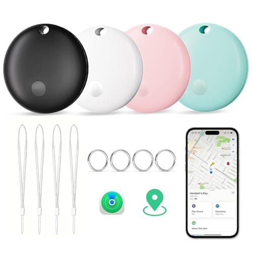 Lmrbelec Tracker Tags for Apple Find My (iOS Only), Item Finder Tracking Device Locator Smart Tag for Luggage, Keys, Wallet, Bike, Bags (Macaron, 4 Pack)