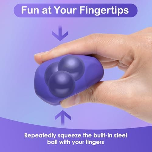 Olaivy Sensory Stress Balls - Fidget Toys for Adults & Teen, Silicone Polyhedron Hand Therapy Ball with Beads Inside Relief Stress Squeeze Toy for Autism & ADHD, Office Desk Toy - Thumbnail 3