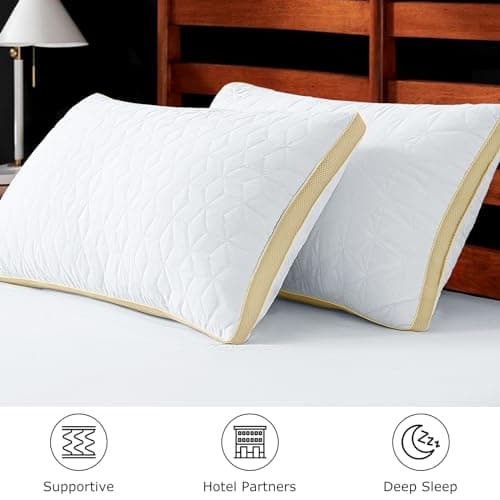 mislili Cooling Pillows King Size Set of 2, Luxury Hotel Quality King Pillow 2 Pack, Gusseted Down Alternative Bed Pillows for Sleeping, Supportive and Comfortable, Machine Washable - Thumbnail 6