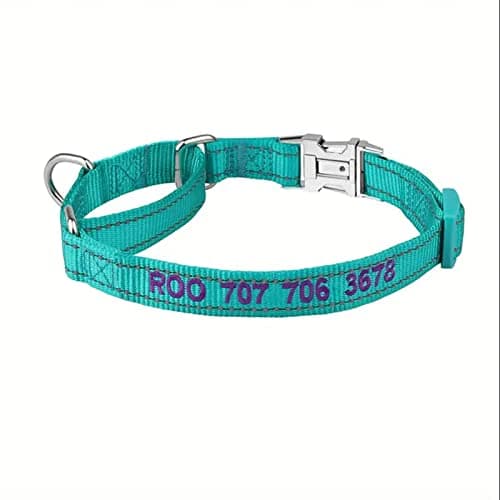 Personalized Martingale Dog Collar-Reflective Martingale Collars with Buckle, Custom Training Martingale Dog Collars Embroidered with Name and Phone Number for Small Medium Large Dogs - Thumbnail 5