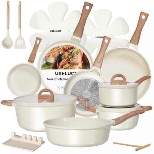 Pots and Pans Set Non Stick Ceramic Cookware Set 22-Piece Nonstick Kitchen Cooking Sets Stockpot Saucepan Frying Pans - Image 1
