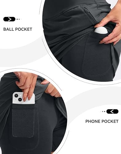 High Waisted Golf Skirts for Women Tennis Skirt Zipper Pockets Skorts for Woman Athletic Workout Casual (Iron Grey. M) - Thumbnail 4