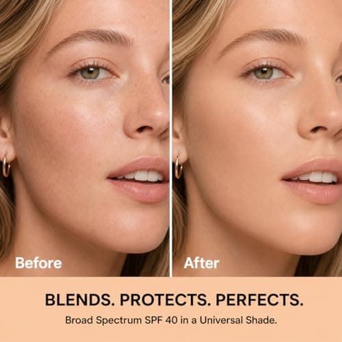 Ultra Lightweight Salmon Tinted Face Sunscreen SPF 40 - Sheer, Buildable Coverage for a Flawless, Matte Finish, 1.69oz - Thumbnail 4