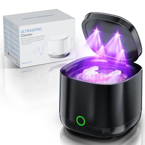 OnBeam Ultrasonic Retainer Cleaner, 45kHz Retainer Cleaner Machine 4000mAh for Denture, Night Guard, Mouth Guard, Aligner, Brace 24W Dental Cleaning Pod with 4 UV Lights, 200ml Multiple Cleaning Modes - Image 1