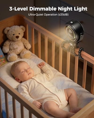 SWEETFULL Baby Stroller Fan - 4000mAh Rechargeable 4-Speed Quiet with LED Display & Night Light, Mini Portable 360° Clip On Safe Fan for Car Seat, Crib, Travel - Black - Thumbnail 6