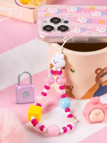 Fingerprint Padlock eLinkSmart Gym Locker Lock for Girls Women with Phone App iOS Watch Metal Keyless Combination Locks for School Sports Locker Toolbox Hasp Storage Pink - Thumbnail 2