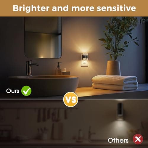 L LOHAS LED Night Light, 3000K Bubble Night Lights Plug into Wall, Acrylic Night Lights with Dusk-to-Dawn Sensor, Adjustable Brightness,Soft White Plug in Nightlights for Rooms Bathroom Hallway - Thumbnail 6