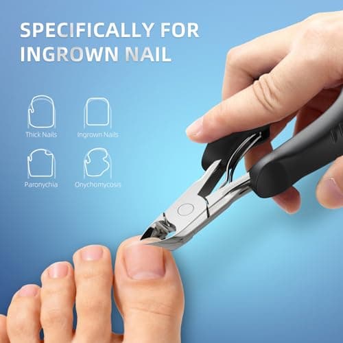 Nail Clippers for Thick & Ingrown Toenails - Sharp Curved Blade & Non-Slip Handle -Toenail Clippers for Men, Women, and Seniors - Professional Heavy-Duty Pedicure Tool Gift - Thumbnail 2