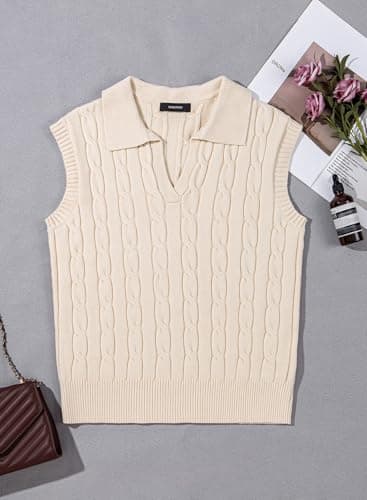 Dokotoo Summer Sweaters for Women Cropped Casual Lightweight Knit Tops 2026 Oversized Spring Fashion Trendy Cozy Soft Floral White Sweater Drop Shoulder Cute Tops Women Blouses - Thumbnail 6