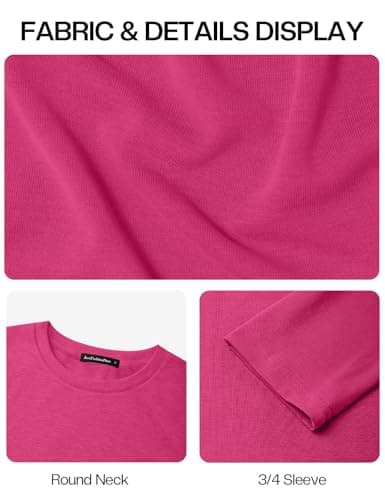 JUSTFASHIONNOW Women's Maternity Tops 3/4 Sleeve Dressy Casual Plus Size Tunic Tops to Wear with Leggings Work Shirts Business Blouses（Rose Red，3X-Large - Thumbnail 6