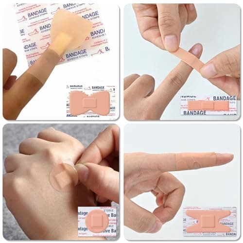 Adhesive Bandages Variety Pack 180 PCS,Various Sizes Large Waterproof,Adhesive Flexible Fabric Bandages Breathable A024 - Thumbnail 5