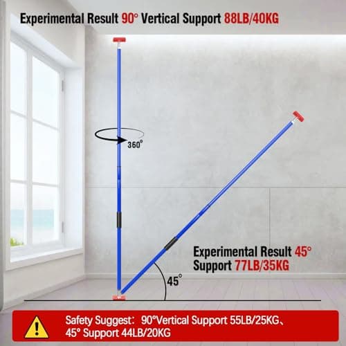 3-H Cabinet Jacks for Installing Cabinets, Thickened All-Steel Adjustable Support Pole with Twist-Lock Mechanism, Heavy-Duty Third Hand Tool, Blue, 27.5"-43" 1pc - Thumbnail 6