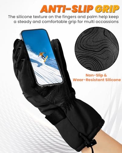 GXCROR Winter Gloves for Men & Women, Waterproof Touchscreen Ski Gloves with 3M Thinsulate -22°F Warmth, Windproof Cold Weather Gloves for Skiing, Snowboard, Snowmobile - Thumbnail 5