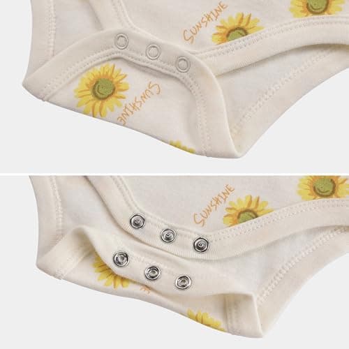 MEYSAHO Baby Newborn Layette 10-Piece Set Cotton Bodysuits Short Sleeve Pants Sets Rainbow Stars Printed for Baby Boys Girls Clothes Unisex Baby Gift Sets for 3 6 Months - Thumbnail 4
