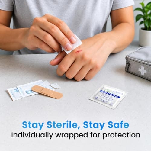 Alcohol Wipes | Individually Wrapped Alcohol Prep Pads with 70% Isopropyl Alcohol, Great for Medical & First Aid Kits | Sterile, Antiseptic 2-Ply Alcohol Swabs - 200 count - Thumbnail 5