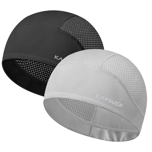 Kapsuen Skull Motorcycle Helmet - Breathable Skull Cap for Sports, Summer Beanie Hats Women for Bicycle Rugby Running - Image 1