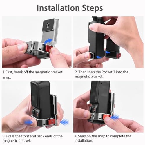 Flymile Pocket 3 Magnetic Mount, Magnet Expansion Adapter Holder with Cold Shoe on Iron Fence etc, Aluminum Alloy Magnetic Mount Stand for DJI Osmo Pocket 3 Xtra Muse Creator Combo Handle Accessories - Thumbnail 5