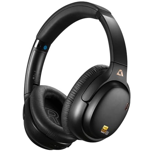 1Mii E700 Hybrid Active Noise Cancelling Headphones, Bluetooth Wireless Hi-Res Audio LDAC, Comfortable Over Ear for Commuters Traveler Student, aptX Low Latency for TV Home Office Airplane, Black - Image 1