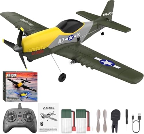 OMNANGO RC Plane, 3 Channel Remote Control Airplane with 2.4GHz 6-Axis Gyro for Kids 8-12 & Adults, Beginner-Friendly Outdoor Jet Plane, Rechargeable Battery, Easy to Fly