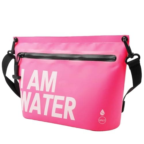 UOEPOWA 6L Water-Resistant Travel Pouch, Splashproof Zipper Toiletry Bag, Lightweight Splash-Resistant Organizer for Beach, Pool, Travel Essentials Pink - Image 1