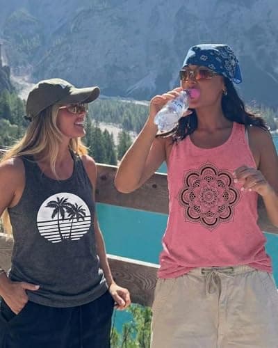 JILUVIN Tank Tops for Women Racerback Summer Sleeveless Top Casual Graphic Basic Shirts, red Black Flower, S - Thumbnail 5