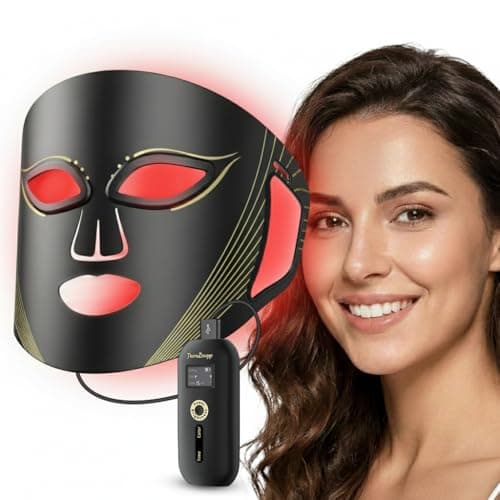 Red Light Therapy for Face, Near-infrared Led Face Mask Light Therapy with Remote, 3 Modes, 850nm Red Light Mask with Timing Function, Portable Led Light Therapy At Home 180 LED Beads - Image 1