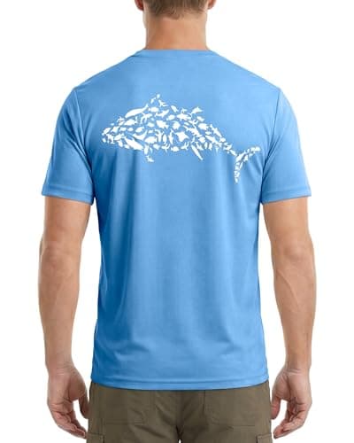 Twekfish Sun Shirt for Men Short Sleeve, UPF 50+ UV Protection Fishing T-Shirt, Graphic Quick Dry Rash Guard Tee for Swim - Image 1