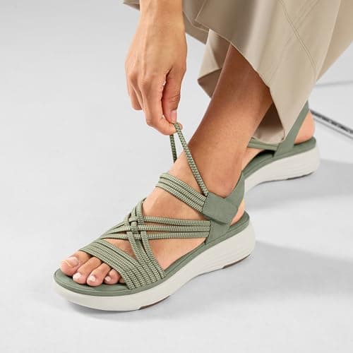 Vilanva Women's Comfortable Walking Sandals (Green Size 7) - Thumbnail 2