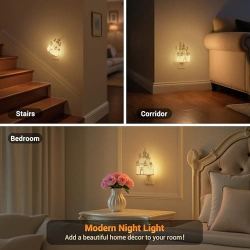 JandCase Night Lights Plug into Wall, 3D Printed Castle Night Light - Thumbnail 6