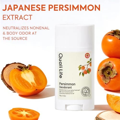 Aluminum-Free Persimmon Deodorant – Long-Lasting Odor Control for Nonenal & Body Odor, Non-Staining & Non-Sticky for Women and Men, Clean Tangerine Scent, 2.6 oz - Thumbnail 2