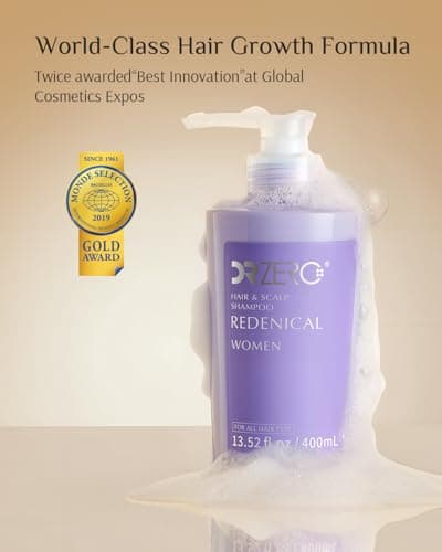 DR ZERO REDENICAL Hair Growth Shampoo for Women | MONDE SELECTION Gold Winner | Swiss Patent Redensyl | Clinically Proven Anti-Thinning | Japanese-Made Volumizing & Repair Shampoo, Gifts for Women - Thumbnail 2
