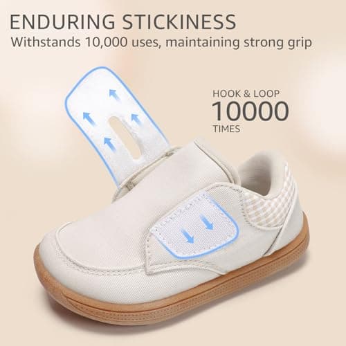 STQ KIDS Toddler Wide Toe Box Boys Girls Shoes Barefoot Shoe Kids Walking Sneakers Non-Slip Lightweight Comfortable First Walking Tennis Outdoor Activities Beige White Toddler Size 7 - Thumbnail 6