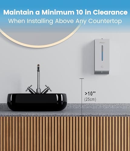 AIMEIKE Automatic Touchless Wall Mounted Soap Dispenser 800 ml / 27 oz Stainless Steel Commercial Dispenser for Bathroom, Office & Public Restrooms - Thumbnail 2