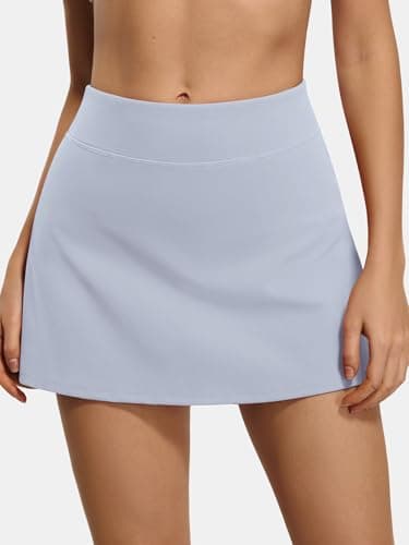 AFFOLE Light Bue Skirt Women Tennis Golf Skorts Athletic High Waisted with Pockets Inner Shorts Pleated Pickleball 2026 - Thumbnail 5