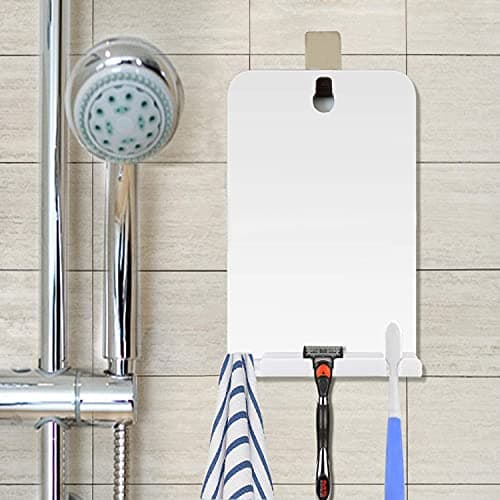 XoYo APHUIME Large Fogless Shower Mirror, Includes 1 Adhesive Hooks, Anit-Fog Shower Mirror, Shower Makeup Shave Mirror, Frameless Shower Mirror, Wall Hanging Mirror - Thumbnail 3