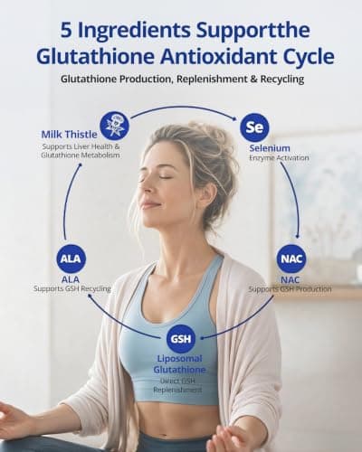 LincNutri Liposomal Glutathione 500 mg with NAC 600 mg for Women 35+, 2-Way Glutathione, Milk Thistle, Selenium & ALA, Liver Detox, Radiant Skin & Energy for Late Nights & Social Drinking, 60 Capsules - Thumbnail 5