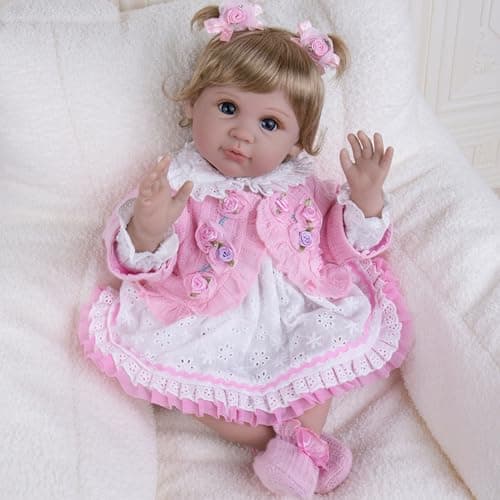 Milidool Lifelike Reborn Baby Dolls Girl - Realistic Newborn Silicone Real Life Baby Dolls with Complete Feeding Toy Accessories Set for 3+ Year Old Girls Gifts, Pretend Play, Collection - Thumbnail 6