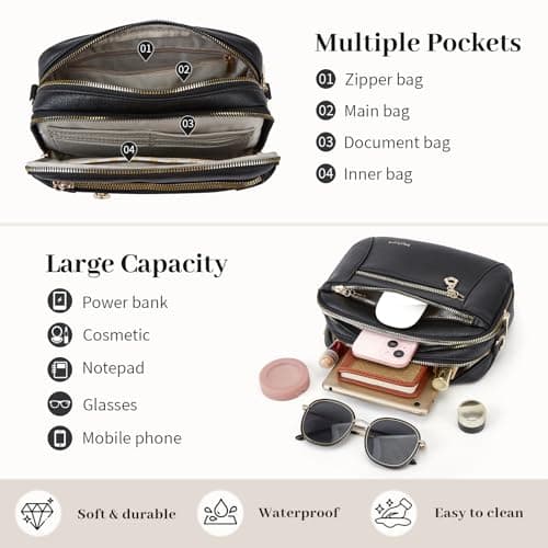 Crossbody Purse for Women Small Crossbody Bags Trendy Vegan Leather with Adjustable Shoulder Straps Mothers Wife Mom Gifts - Thumbnail 6
