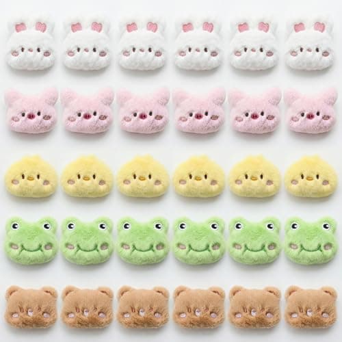 30 Pcs Animal Plush Toy Brooch for Party Favors,Easter Egg Stuffers Claw Machine Prizes,Classroom Kawaii Brooch Bulk for Birthday Goodie Bags Pinata Toys, Multi-color, 2.3x2" - Image 1
