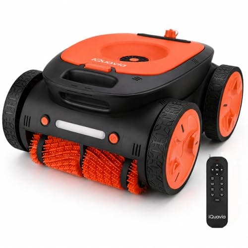 iQuavia Cordless Robotic Pool Cleaner – Remote Underwater Direct Control, 4-Motor 4WD, Dual Brush & Suction, Smart Navigation, Auto-Park, Floor Wall Waterline, Inground & Above Ground Pools