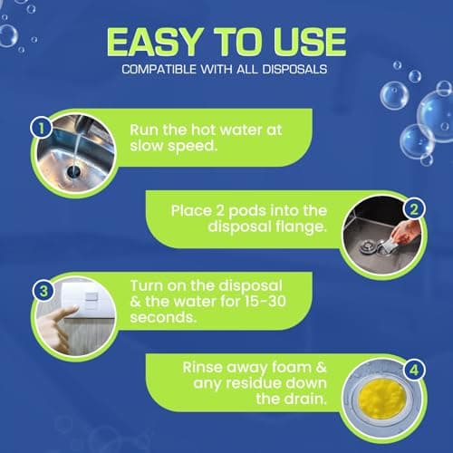 True Fresh Garbage Disposal Cleaner Powder Packets, Large 15g Drop-In Sink Packets, Deep Foaming Sink & Drain Cleaner for Grease & Residue, Disposal Cleaner and Deodorizer, Fresh Citrus Scent, 24 Pack - Thumbnail 4