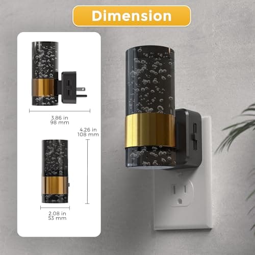L LOHAS LED Night Lights Plug into Wall, 2 Pack Acrylic Night Light,Dimmable Nightlight with 0-100 LM Adjustable Brightness, 3000K Plug in Night Light with Dusk to Dawn Sensor, for Bathroom Hallway - Thumbnail 5