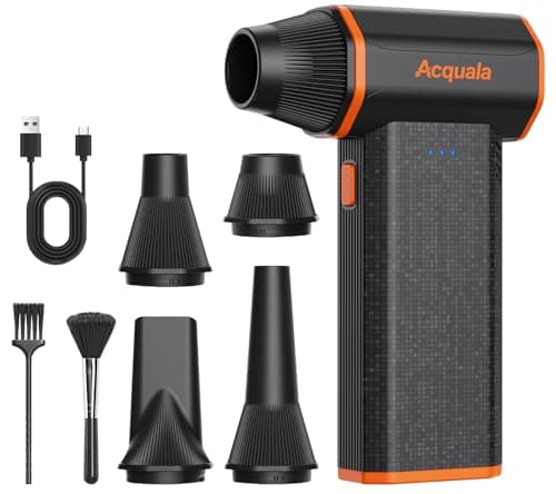 Electric Air Duster, 160000RPM Ultra Powerful Compressed Air Duster, 3-Gear Adjustable Air Blower, Rechargeable Cordless Mini Blower for Keyboard, Computer, Electronics, Car, Home & Outdoor Cleaning