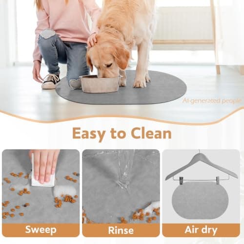 Absorbent Dog Food Mat-Cat Dog Mat for Food and Water Bowl, Quick Dry Pet Food Mat, No Stains Dog Feeding mat, Dog Accessories Pet Supplies Mat-Dog Water Bowl Mat for Messy Drinkers - Thumbnail 6